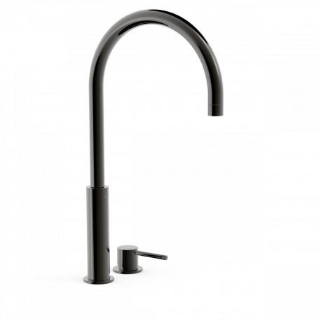 Lavabo mitigeur haut sur gorge Noir Métallisé STUDY - TRES 26110502KM