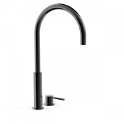 Lavabo mitigeur haut sur gorge Noir Métallisé STUDY - TRES 26110502KM