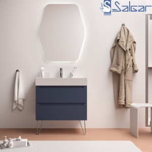 Meuble salle de bain 2 tiroirs métallique Night Blue MONTERREY -SALGAR- 81727