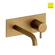 Mitigeur lavabo mural Vieux Bronze avec plaque bec 22.5 cm Triverde ex TV27851 – Cristina Ondyna TV25892