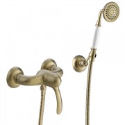 Mitigeur douche Douchette à main anticalcaire Laiton Vieilli Mat avec support orientable EXCLUSIVE - TRES 24216701LM