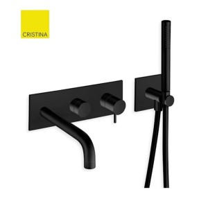 Façade externe de bain/douche mural Blackmat  2 sorties Triverde - Cristina Ondyna TV10213