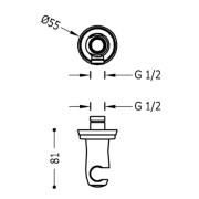 Support pour douchette Acier - TRES 24218201AC