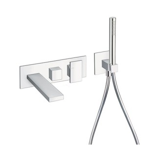 Facade Externe Tabula Bain Douche Mural 2 Sorties Chrome Robinetterie TABULA - CRISTINA ONDYNA TA10251 Facade Externe Tabula Bai