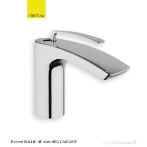 Robinet pour lavabo avec BEC CASCADE Bollicine CHROME - CRISTINA ONDYNA  BO22051