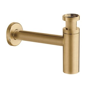 Siphon Lavabo Droit Luxe Laiton Design 35 Cm Or Brosse  Robinetterie VIDAGES - CRISTINA ONDYNA MS3496P Siphon Lavabo Droit Luxe 