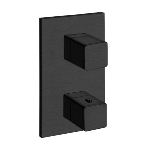 FACADE EXTERNE QUADRI LAITON THERM.  2 SORTIES CHROME NOIR BROSSE - CRISTINA ONDYNA XQ85275 FACADE EXTERNE QUADRI LAITON THERM. 