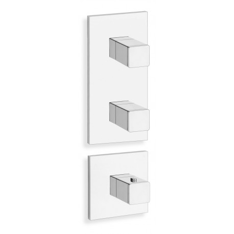 FACADE EXTERNE QUADRI 2 SORTIES POUR MECANISME PD70200 CHROME - CRISTINA ONDYNA XQ88251 FACADE EXTERNE QUADRI 2 SORTIES POUR MEC