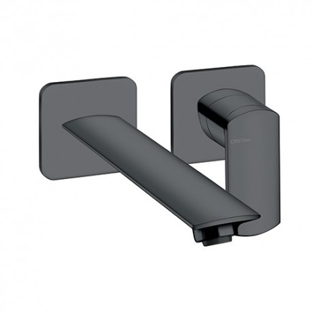 LAVABO MURAL PROFILO  AVEC ROSACE DROIT BEC 22.5 UP&D BLACK MAT - CRISTINA ONDYNA PF25913 LAVABO MURAL PROFILO  AVEC ROSACE DROI