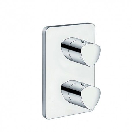 Façade douche externe laiton Thermostatique 2 sorties CHROME PROFILO - CRISTINA ONDYNA XF75251 Façade douche externe laiton Ther