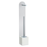 PORTE PAPIER SUR PIED ET PORTE BALAI SUR PIED H 60 CM BLANC MAT - CRISTINA ONDYNA PB63324 PORTE PAPIER SUR PIED ET PORTE BALAI S
