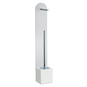 PORTE PAPIER SUR PIED ET PORTE BALAI SUR PIED H 60 CM BLANC MAT - CRISTINA ONDYNA PB63324 PORTE PAPIER SUR PIED ET PORTE BALAI S
