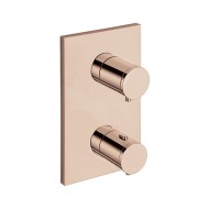 Façade douche thermostatique Or rose 2 sorties TRIVERDE - Cristina Ondyna XT85246P Façade douche thermostatique Or rose 2 sortie