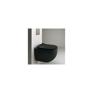 Bloc Wc Mini  Ciotola Suspendu Avec Abattant Sc  No Rim Black  Mat Robinetterie WC - CRISTINA ONDYNA WCI329113 WCI329113CRISTINA