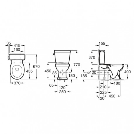 Réservoir WC 5L Blanc CARMEN - ROCA A3410A1000