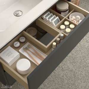 Meuble salle de bain Noir mat et lavabo 1000 OPTIMUS -  SALGAR 87828