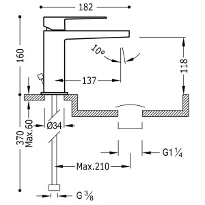 Mitigeur lavabo  - TRES 20210301D 20210301DTRES