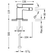 Mitigeur bidet  - TRES 20212001 20212001TRES