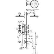 Kit thermostatique baignoire encastré Laiton Vieilli Mat 3 voies TRES-CLASIC COLOR - TRES 24235301LM 24235301LMTRES