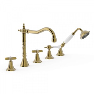 Mélangeur bain sur gorge
avec inverseur.
· Douchette anticalcaire.  - TRES 24214601 24214601TRES