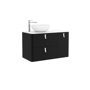 Meuble de salle de bain UNIIQ 900 droite NOIR MAT - SALGAR 24611