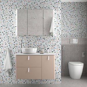 Meuble de salle de bain UNIIQ 900 MACCHIATO droite 1 porte et 2 tiroirs - 83110 SALGAR 