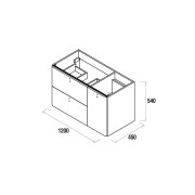 Meuble de salle de bain Blanc mat Droit 1200 UNIIQ - SALGAR 24626