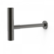 Siphon de lavabo apparent télescopique AVEC CACHE‑SIPHON  Noir métallisé brossé - TRES 16110342KMB 16110342KMBTRES