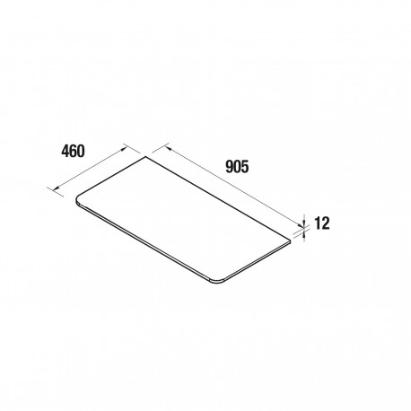Plan de toilette UNIIQ 900 SOLID SURFACE 905 x 12 x 460 mm - SALGAR 24727 