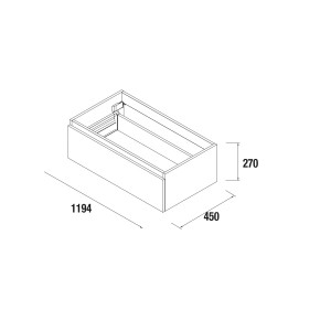 Module salle de bain SPIRIT 1200 1 tiroir métallique BLANC BRILLANT 1194 x 270 x 450 mm - SALGAR 26626 