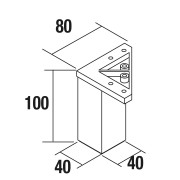 Ensemble de 4 pieds 100 mm CHROME - SALGAR 83819