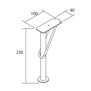 Jeu 2 pieds DEVA BLANC Hauteur 230 mm - SALGAR 84128 