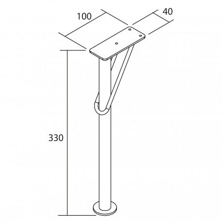 Jeu 2 pieds DEVA CHROME Hauteur 330 mm - SALGAR 84127 