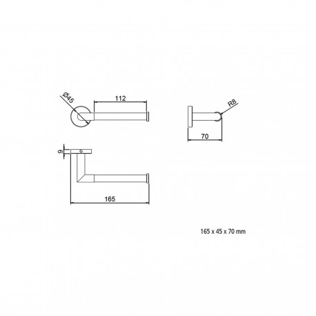 Porte-rouleau en laiton chromé sans couvercle SALGAR 