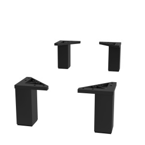 Ensemble de 4 pieds 100 mm NOIR MAT - SALGAR 83425