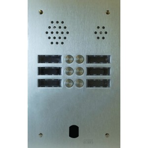 Plaque Audio Alu 2R 6Bp 2Voice Complete - Urmet Série A83 A83/206M 