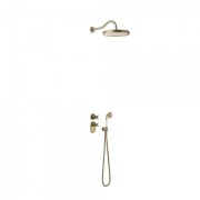 Kit thermostatique de douche encastré 2 voies Tres-Clasic Laiton vieilli Mat - TRES 24235202LM 