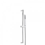 Kit barre‑douche anticalcaire CUADRO‑SLIM Matière Laiton long. 663 mm. Flexible satin - TRES 03433603 
