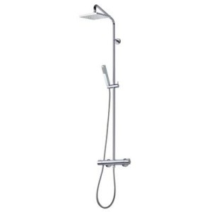 Colonne de douche avec mitigeur et pomme carrée THERMOSTATIQUE CUBE - CRISTINA ONDYNA TE44951 