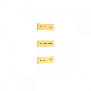 3 jets encastrés d'hydromassage 
140x45 mm. Matière Laiton.  - TRES 29951504OR 