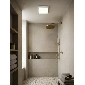 OJA 29 SDB plafonnier carré Plastique Blanc-chrome LED integrée 3000/4000K - Nordlux 2015066133 