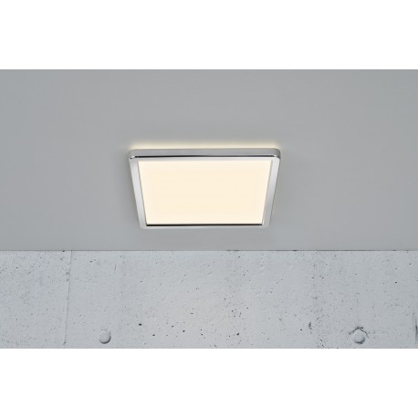 OJA 29 SDB plafonnier carré Plastique Blanc-chrome LED integrée 3000/4000K - Nordlux 2015066133 