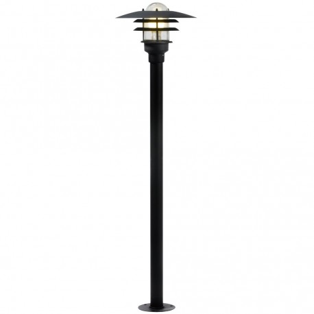 LØNSTRUP 32 potelet Acier Galvanisé et Verre Noir E27  - Nordlux 71428003 