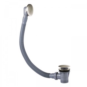 Vidage baignoire avec trop‑plein et valve automatique Ø 72 mm CLICK‑CLACK Acier  - TRES 03453420AC 