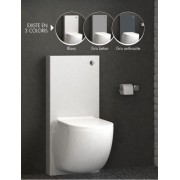 Cuvette suspendue avec broyeur intégré, châssis et habillage Gris Béton - WATERMATIC W40SP Silence BOX