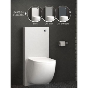 Cuvette suspendue avec broyeur intégré, châssis et habillage Gris Béton - WATERMATIC W40SP Silence BOX