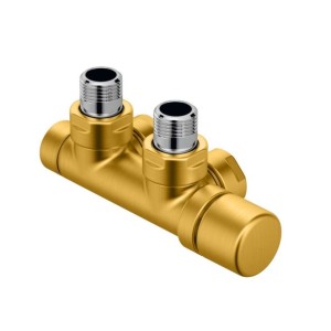 Kit P LAITON robinetterie thermostatisable en H coude tête à droite monotube / bitube chromé - ACOVA 839300