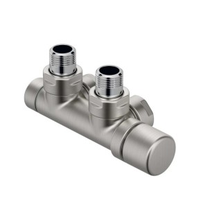 Kit P ACIER INOX robinetterie thermostatisable en H coude tête à droite monotube / bitube chromé - ACOVA 839340