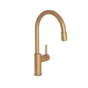 Mitigeur pour évier de cuisine aérateur amovible  Or Brossé - CRISTINA ONDYNA KT50996P