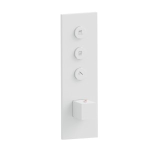 Façade Thermo Twist thermostatique 3 sorties Blanc Mat Quadri - CRISTINA ONDYNA XQ61324